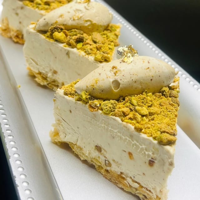 Baklava Cheesecake w/ Pistachios.