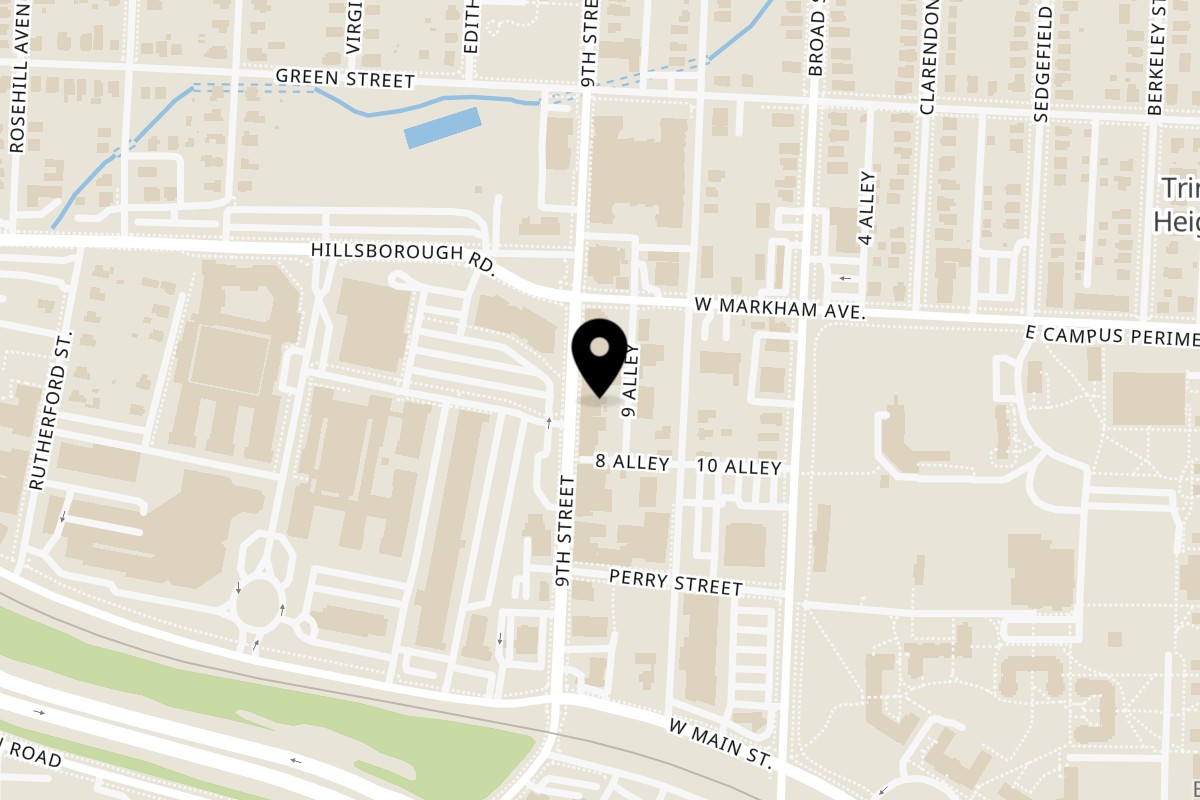 Map showing the location of International Delights on 740 9th St in Durham